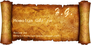 Homolya Géza névjegykártya